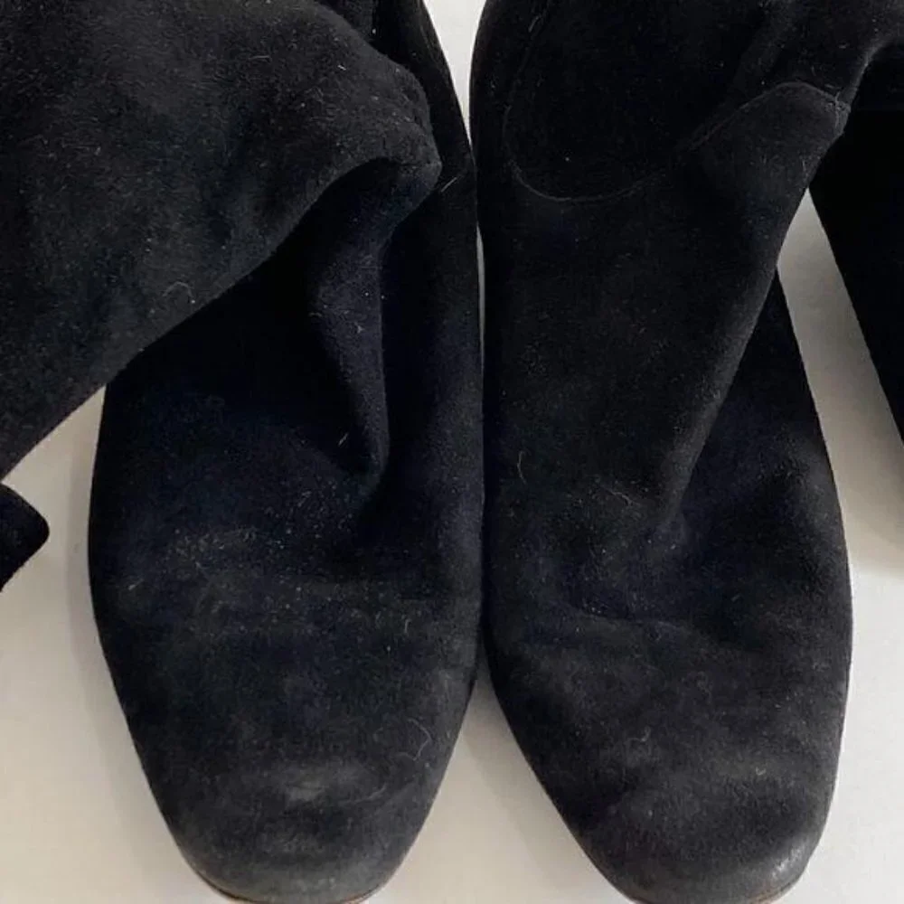 Sergio Rossi Black Stretch Suede Boots, Size EU39 - Picture 10 of 13